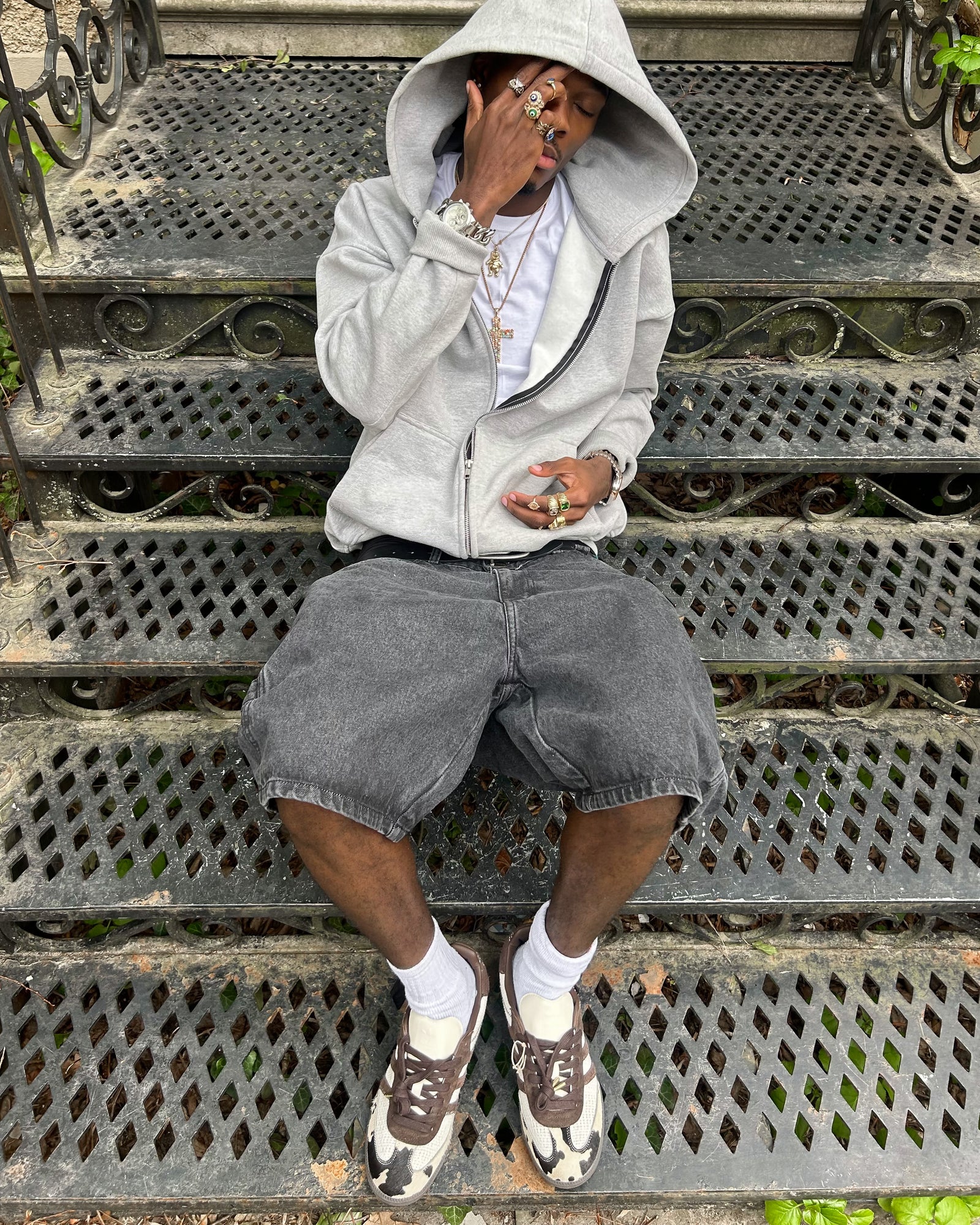 Drop Shoulder Zip Hoodie - Grey – Hours