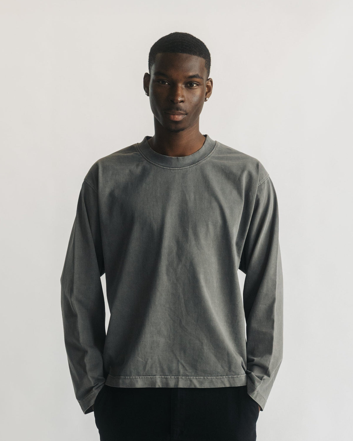 Cropped Long Sleeve - Vintage Grey