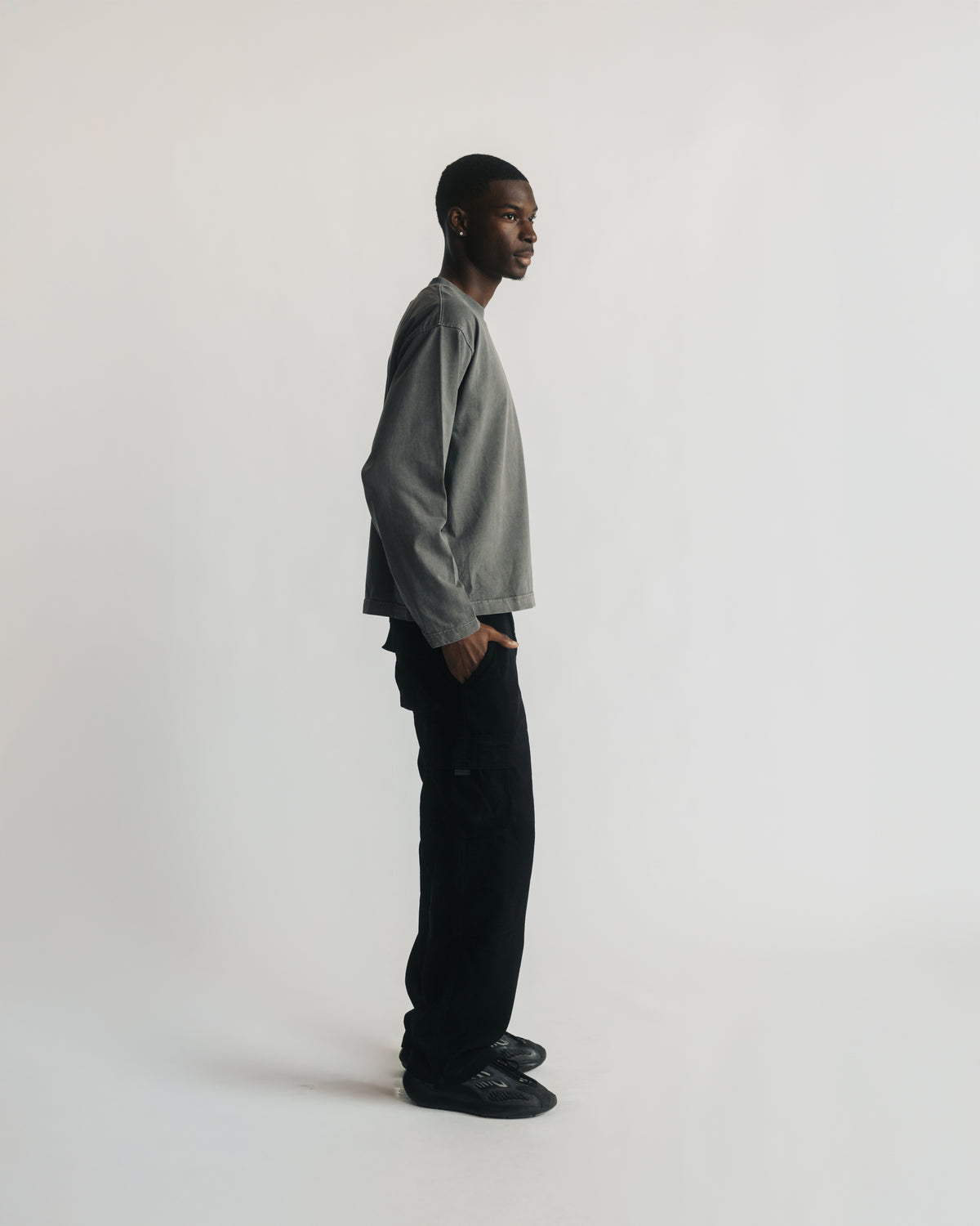 Cropped Long Sleeve - Vintage Grey
