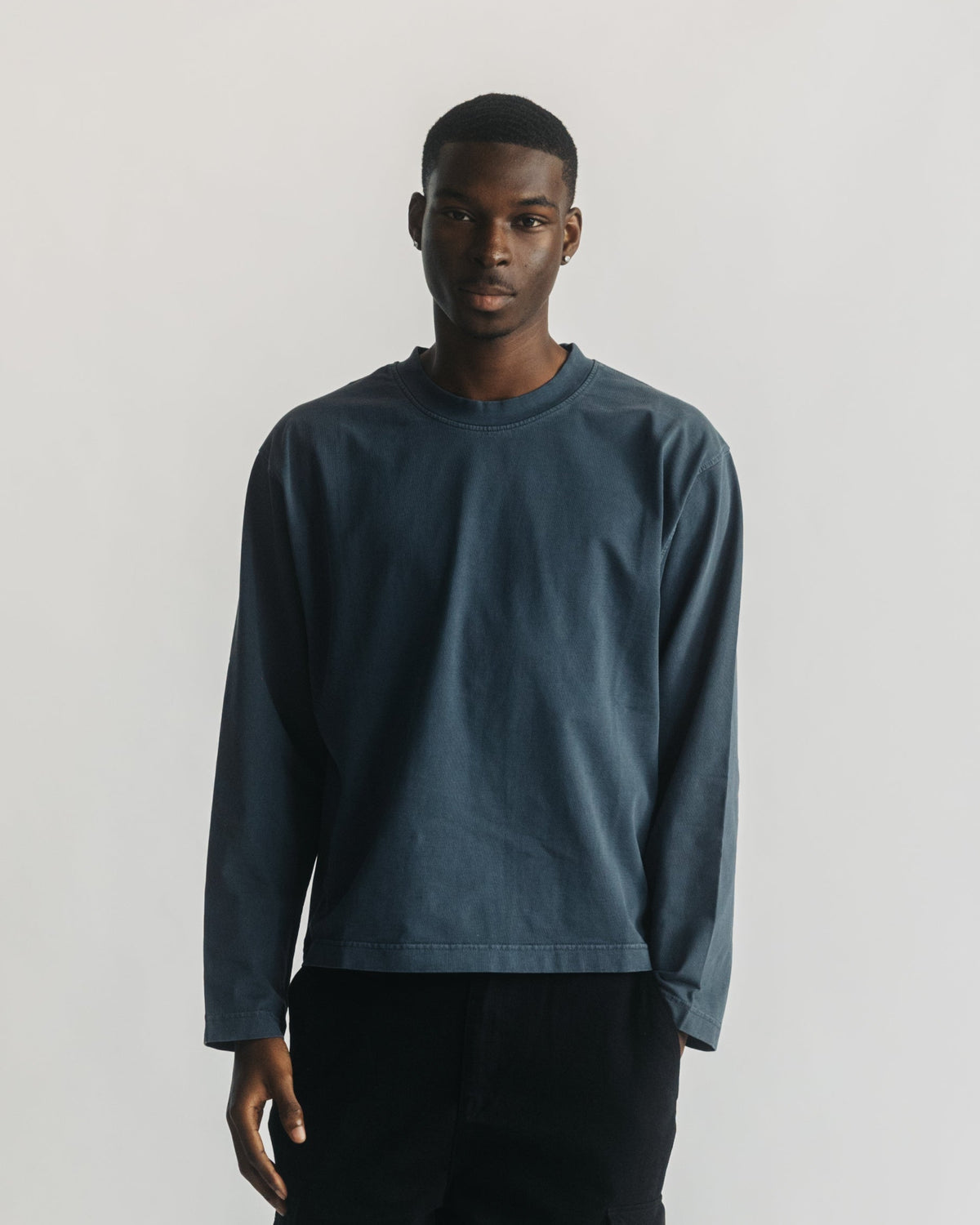 Cropped Long Sleeve - Vintage Navy
