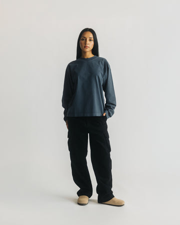 Cropped Long Sleeve - Vintage Navy