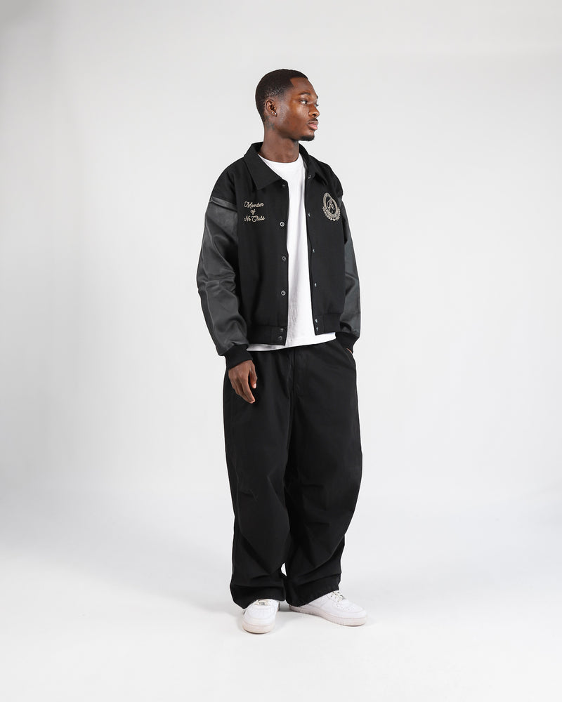 Member of No Clubs Varsity Jacket - Black