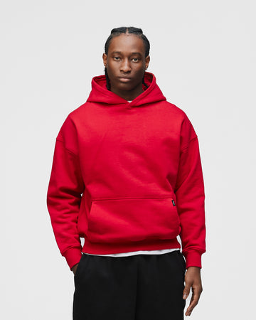 Drop Shoulder Hoodie - Red