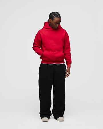 Drop Shoulder Hoodie - Red