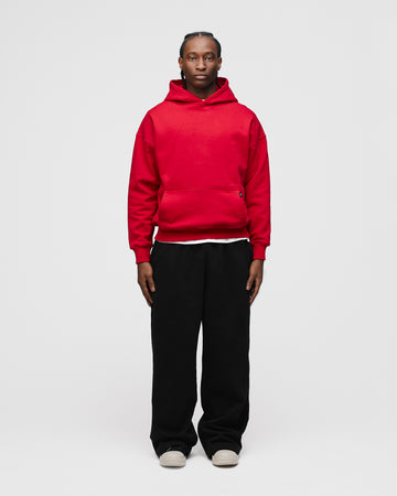Drop Shoulder Hoodie - Red