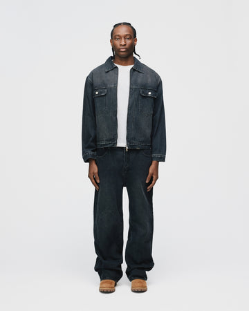 Baggy Denim Pants - Washed Black