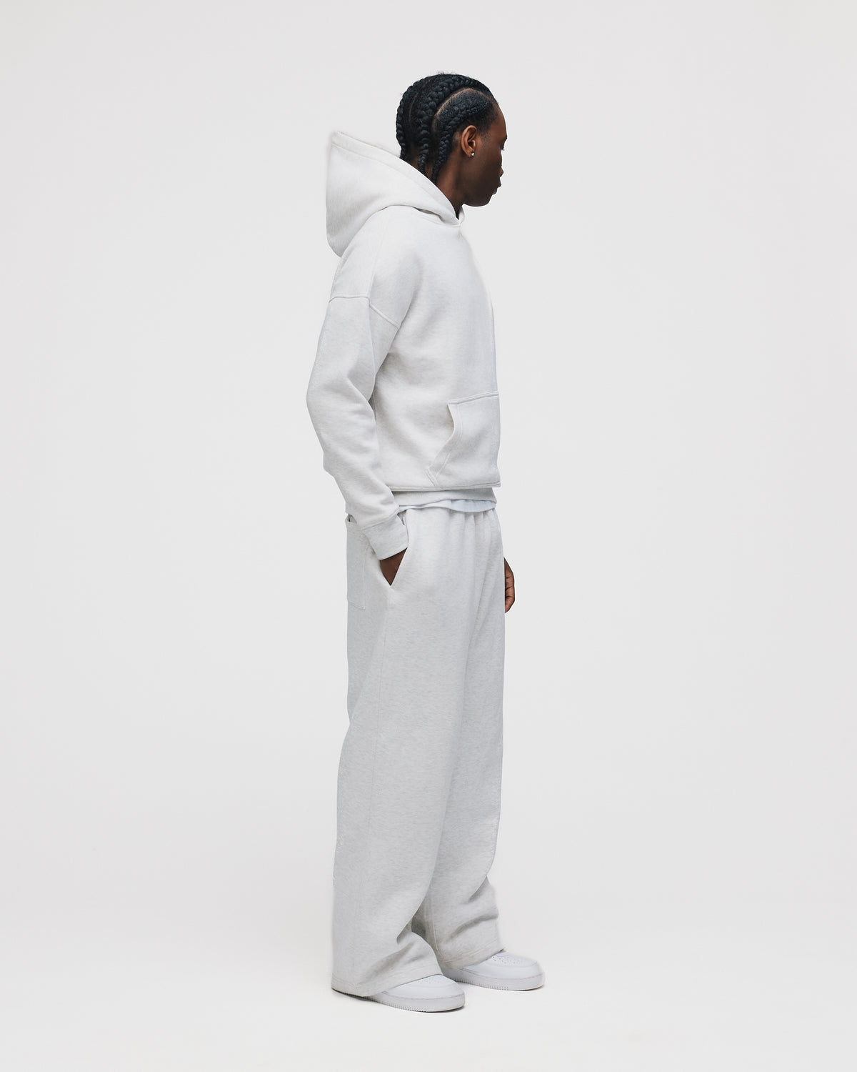 Drop Shoulder Hoodie - Ash