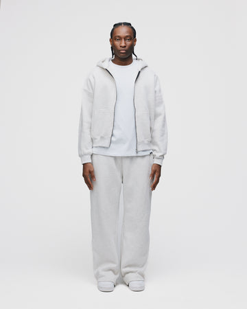 Drop Shoulder Zip Hoodie - Ash