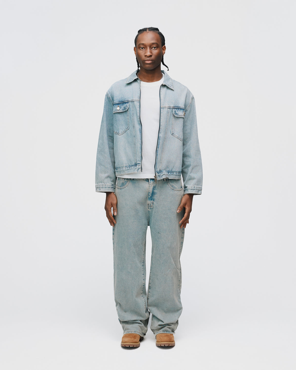 Baggy Denim Pants - Washed Blue