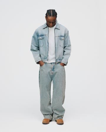 Baggy Denim Pants - Washed Blue