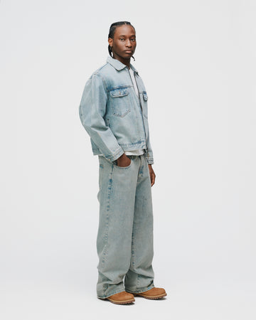 Denim Zip Jacket - Washed Blue