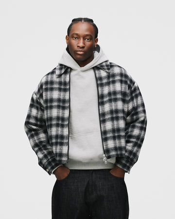 Flannel Zip Overshirt - Black