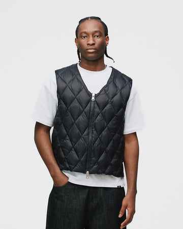 Quilted Puffer Vest - Black