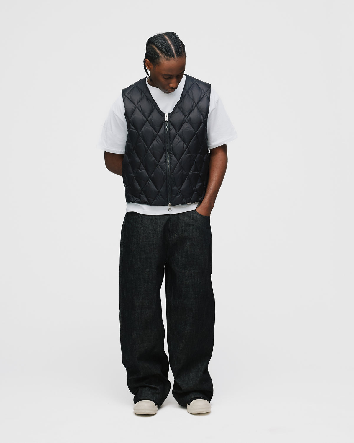 Quilted Puffer Vest - Black