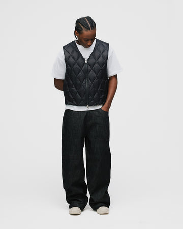 Quilted Puffer Vest - Black