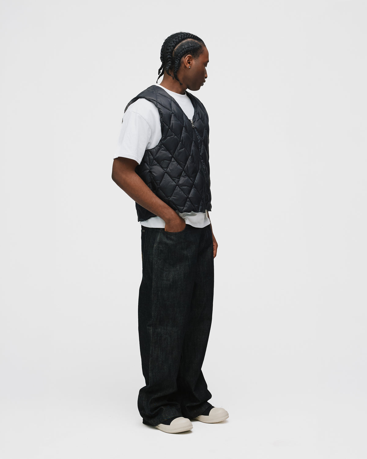 Quilted Puffer Vest - Black