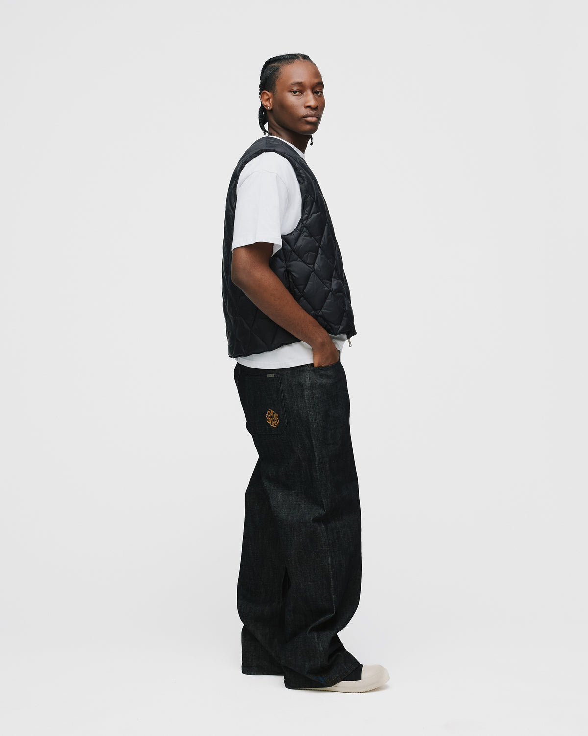 Quilted Puffer Vest - Black