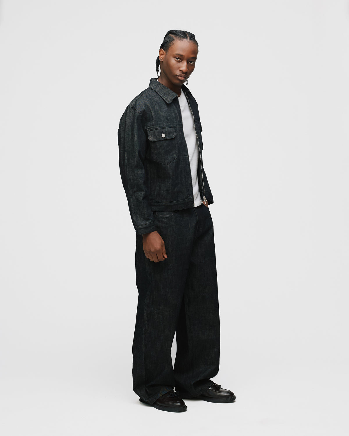 Raw Denim Jacket - Black