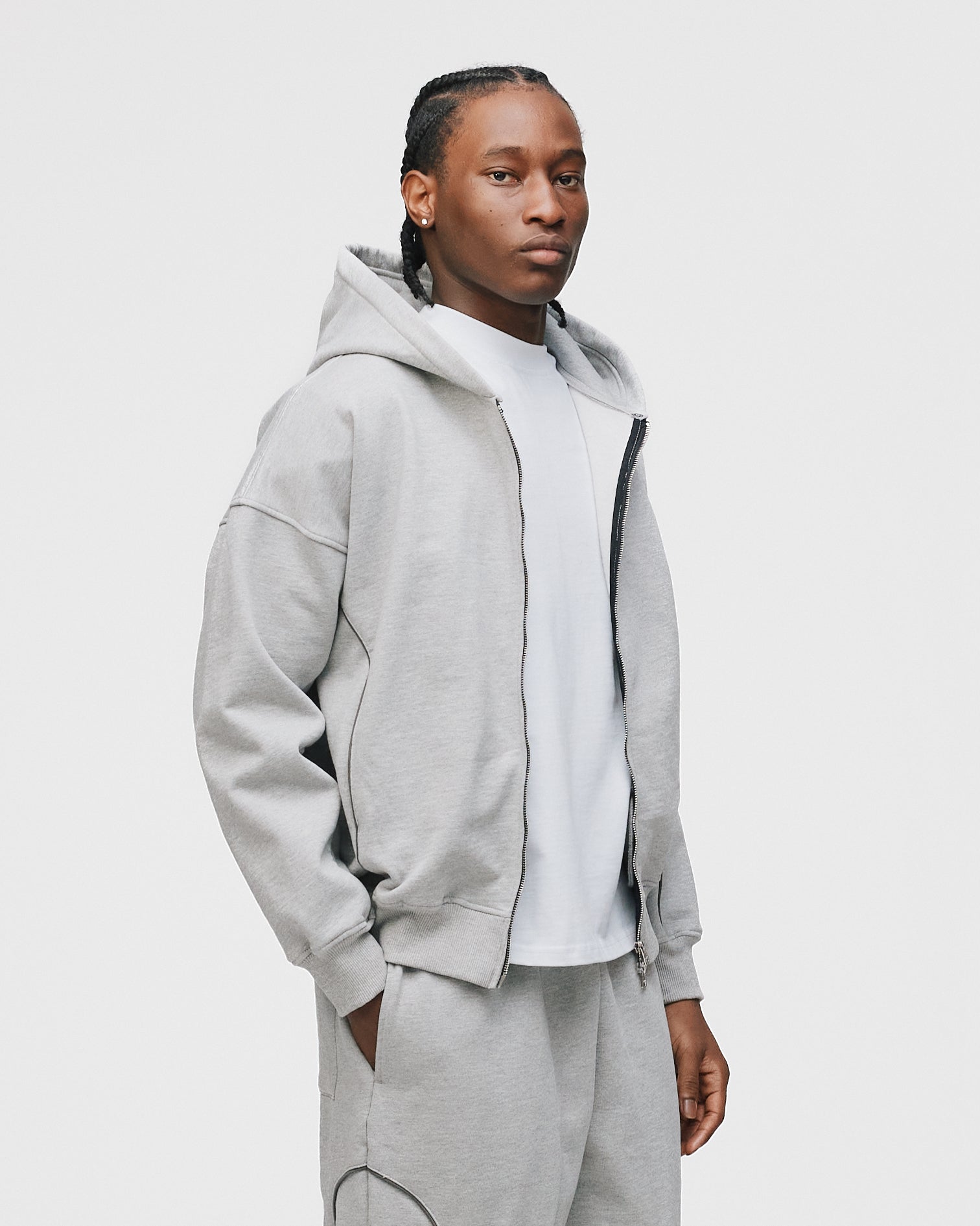 Arc Zip Hoodie - Grey