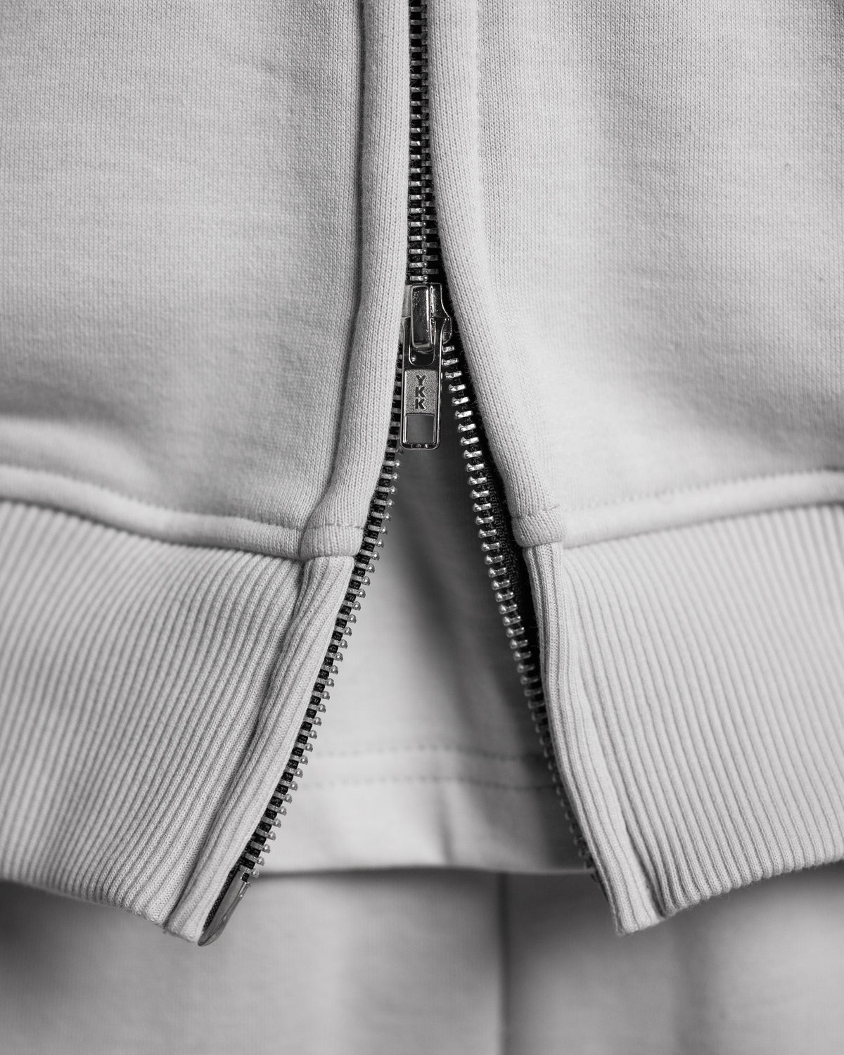 Drop Shoulder Zip Hoodie - Stone