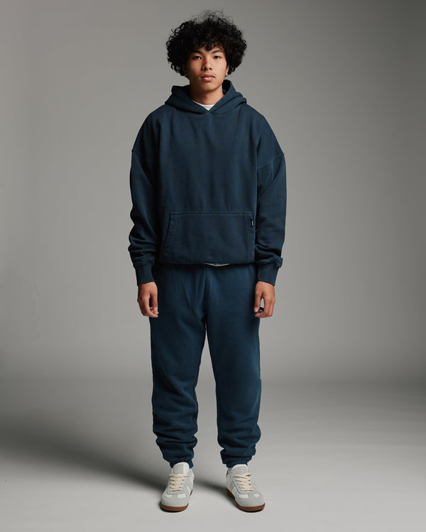 Drop Shoulder Hoodie - Vintage Navy