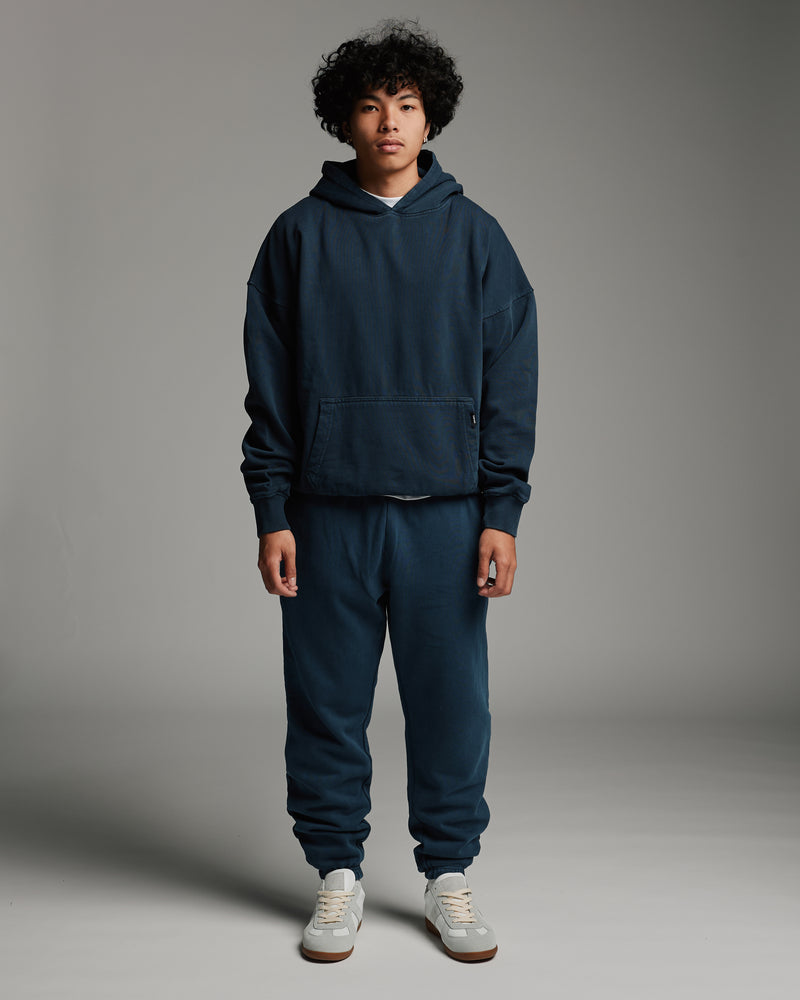 Drop Shoulder Hoodie - Vintage Navy