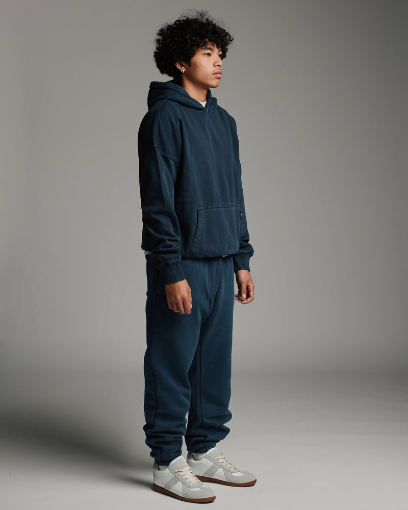 Drop Shoulder Hoodie - Vintage Navy