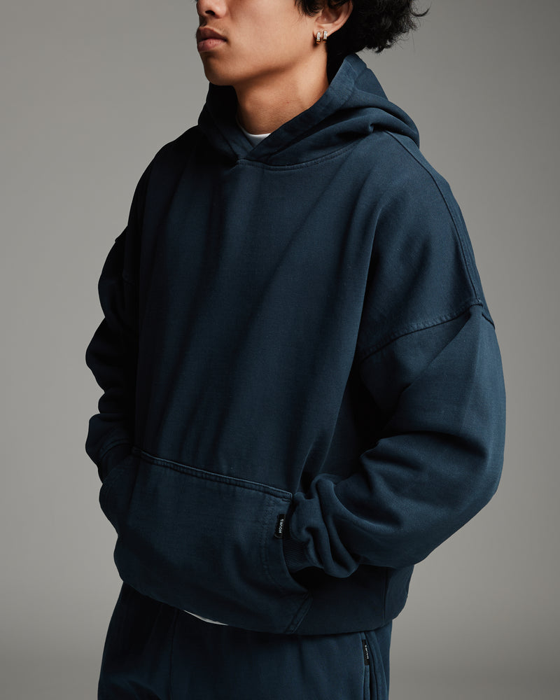 Drop Shoulder Hoodie - Vintage Navy
