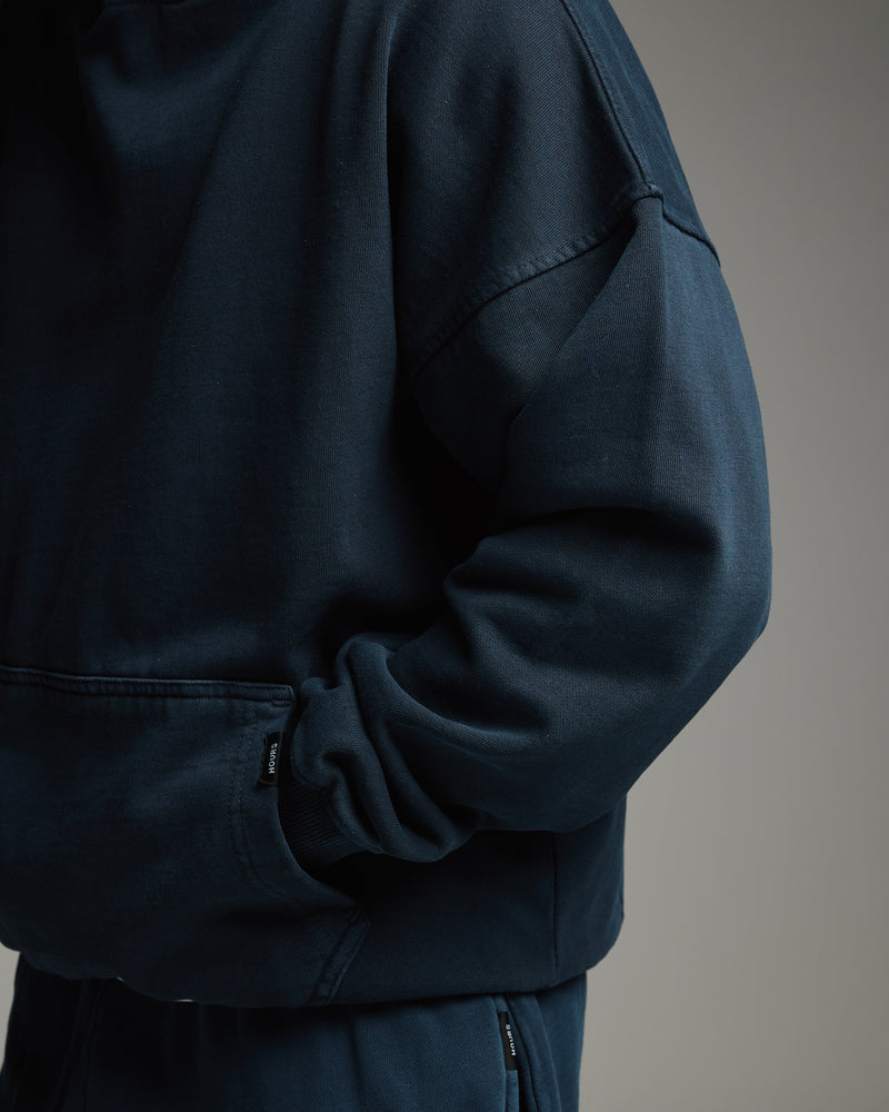 Drop Shoulder Hoodie - Vintage Navy