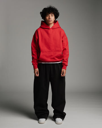 Drop Shoulder Hoodie - Red