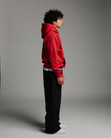 Drop Shoulder Hoodie - Red