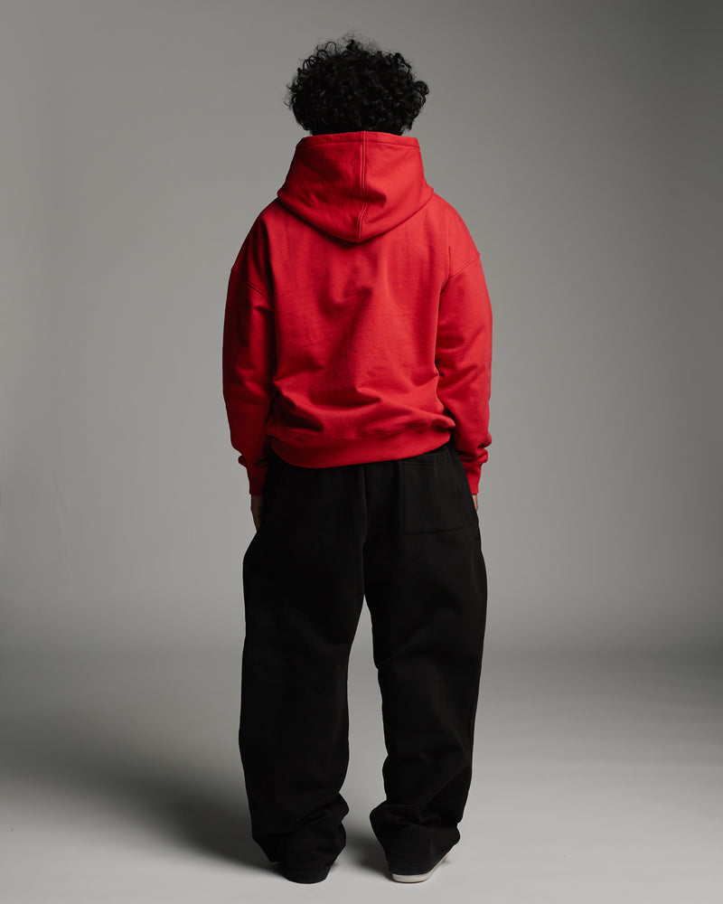 Drop Shoulder Hoodie - Red
