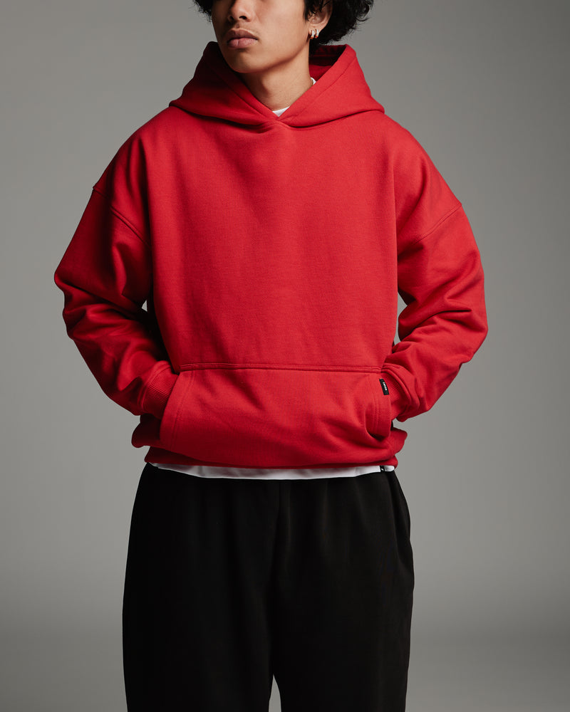 Drop Shoulder Hoodie - Red