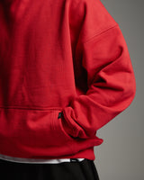 Drop Shoulder Hoodie - Red