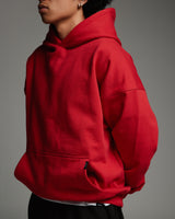 Drop Shoulder Hoodie - Red