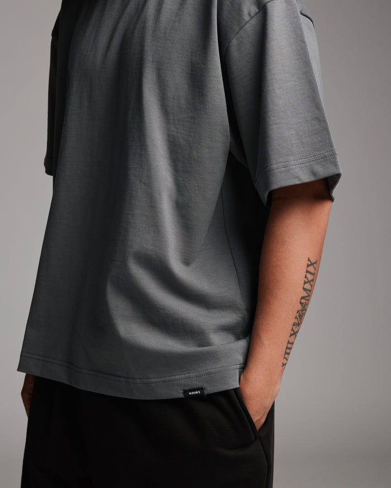 Cropped T-Shirt - Charcoal