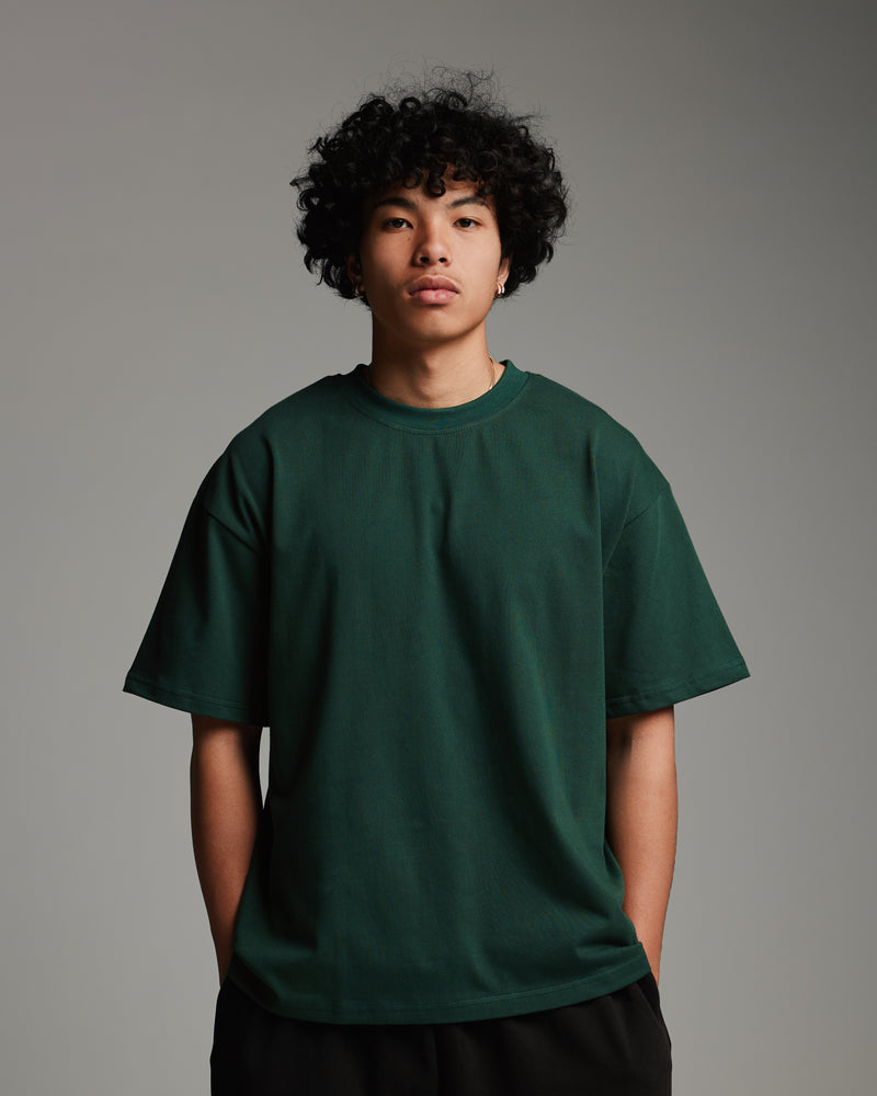 Drop Shoulder T-Shirt - Forest Green