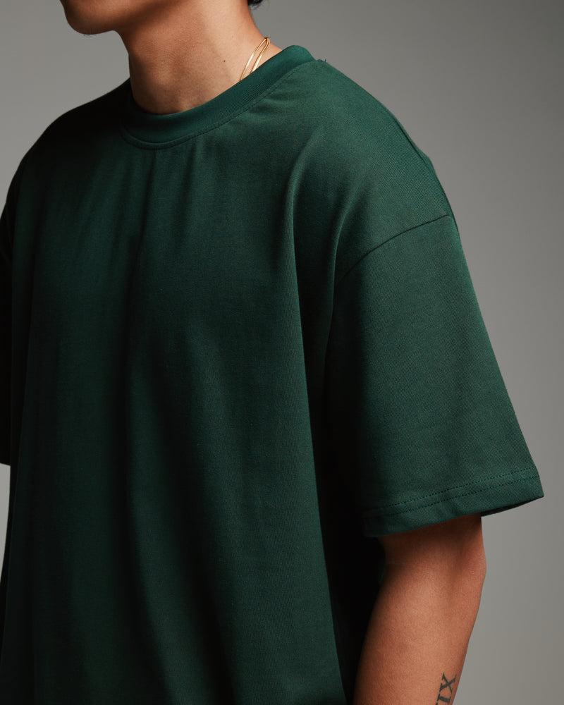 Drop Shoulder T-Shirt - Forest Green
