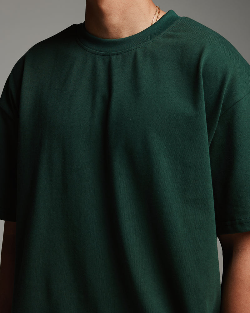 Drop Shoulder T-Shirt - Forest Green