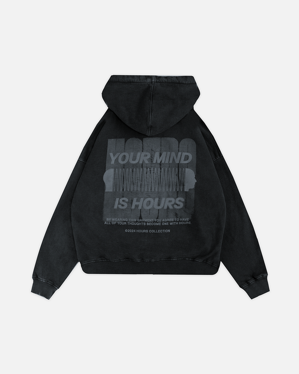 Mind Connection Zip Hoodie - Vintage Black