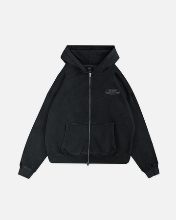 Mind Connection Zip Hoodie - Vintage Black