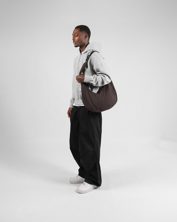 Nylon Messenger Bag - Brown