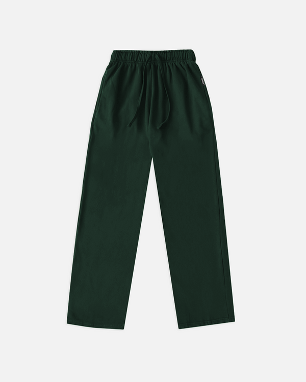 Open Bottom Sweatpants - Forest Green