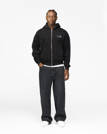 Machine Zip Hoodie - Black