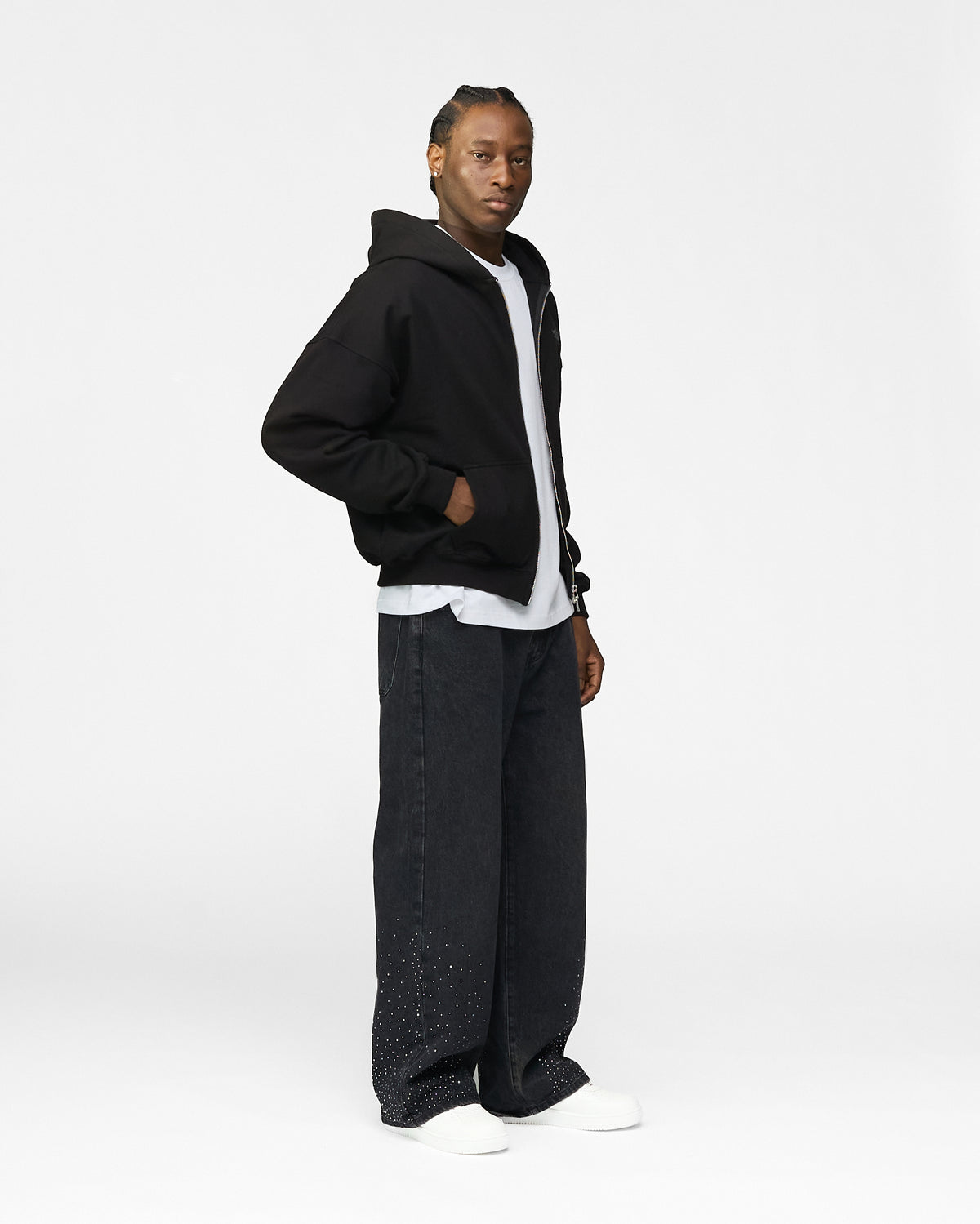 Machine Zip Hoodie - Black