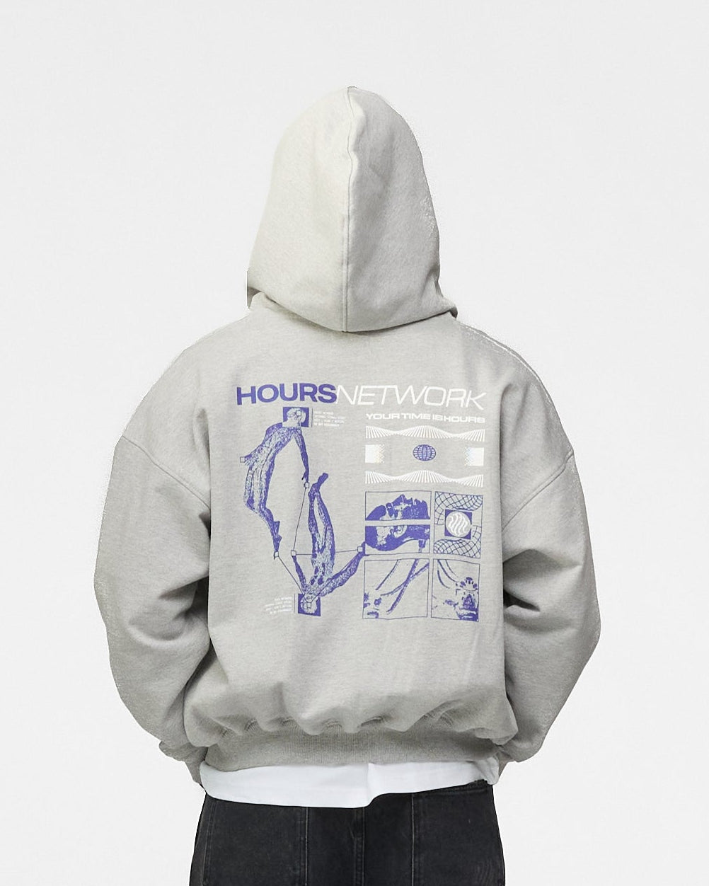 Hours Network Zip Hoodie - Grey