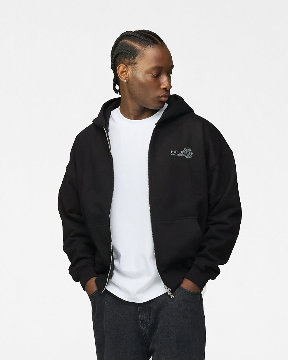 Machine Zip Hoodie - Black
