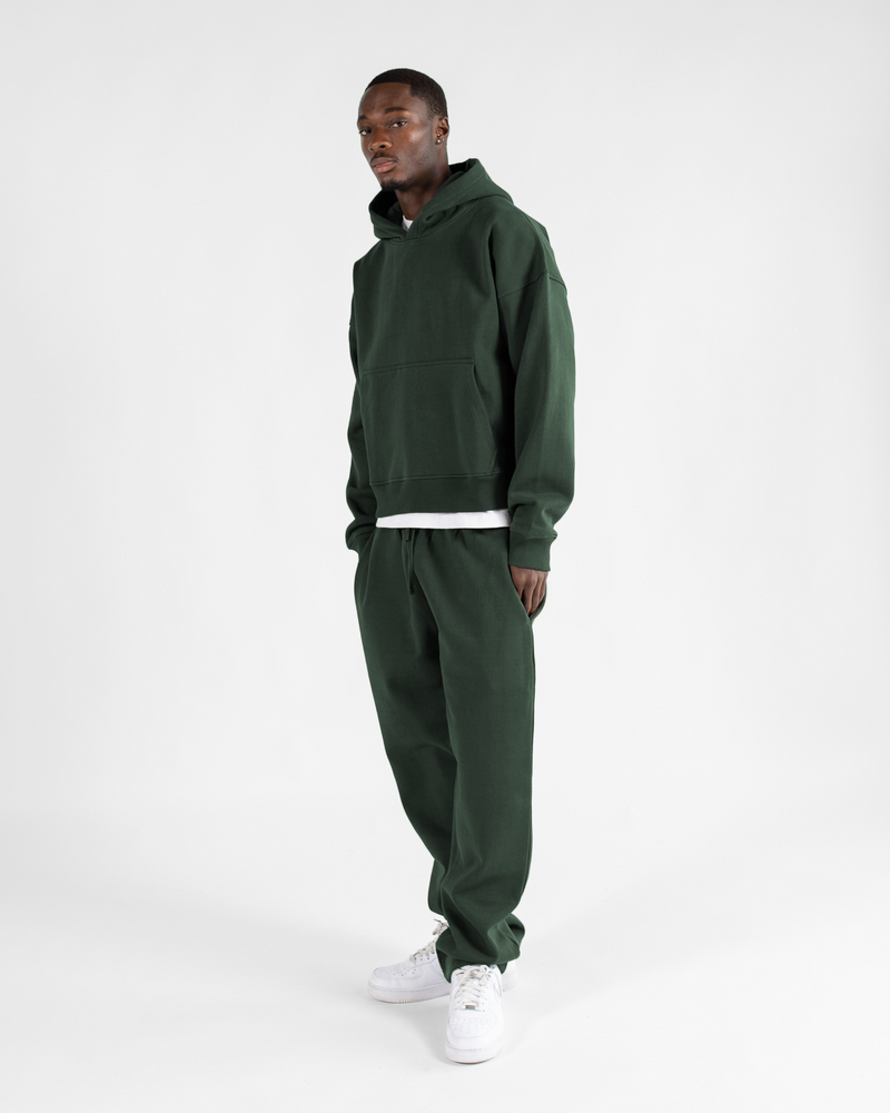 Open Bottom Sweatpants - Forest Green