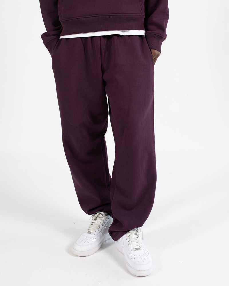 Open Bottom Sweatpants - Wine