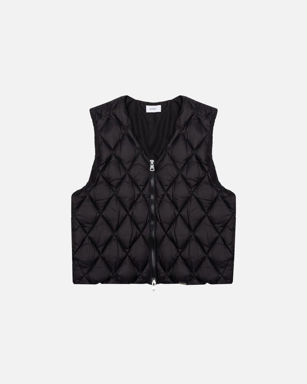 Quilted Puffer Vest - Black